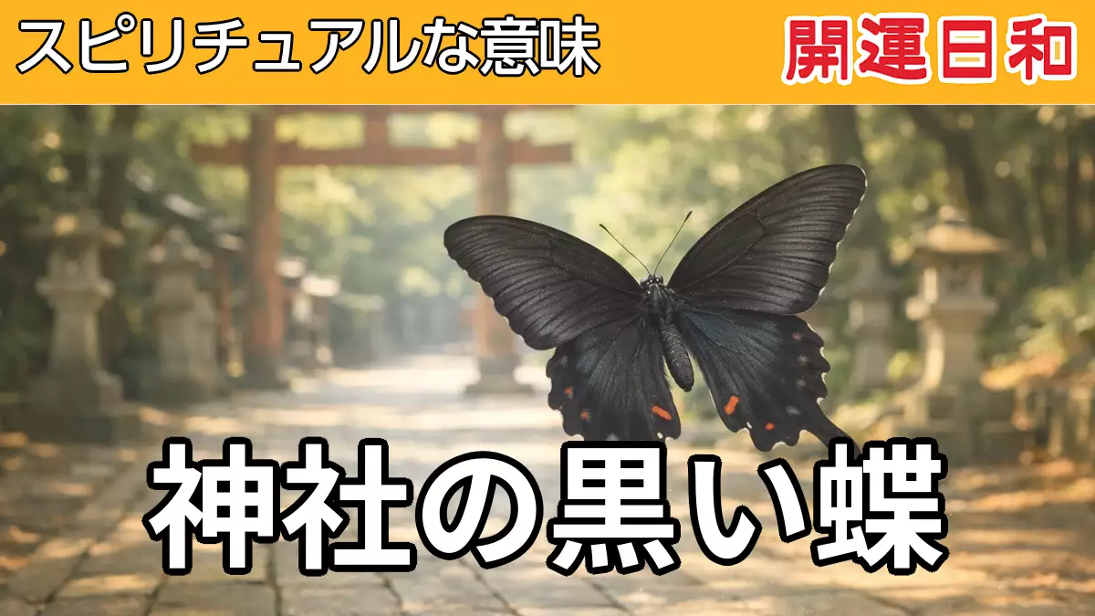 神社の黒い蝶スピリチュアル